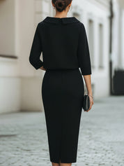 Valmere | Women’s Boat Neck Top & Midi Skirt Set