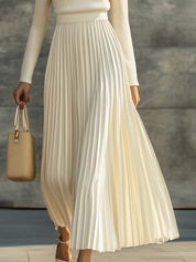 Serenna | Knit Bodice Pleated Maxi Dress