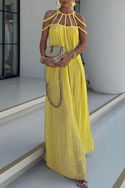 Zenvira – Handwoven Detail Column Maxi Dress