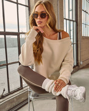 Velmira | Off-Shoulder Luxe Sweatshirt