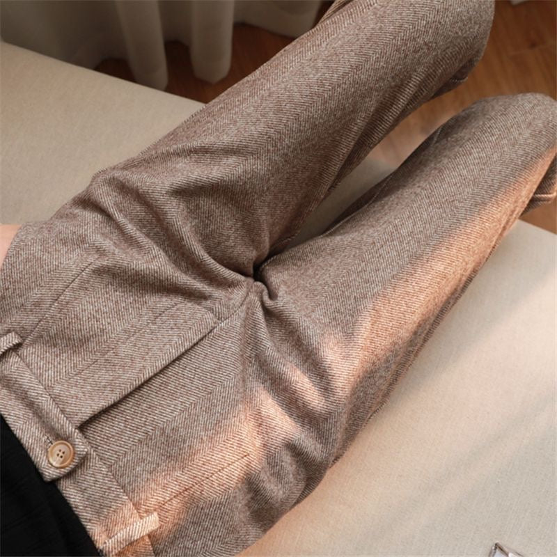 Cortina | Men’s Herringbone Wool Tapered Trousers
