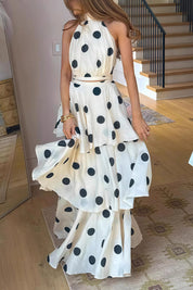 Poléa – Polka Dot Sleeveless Midi Dress
