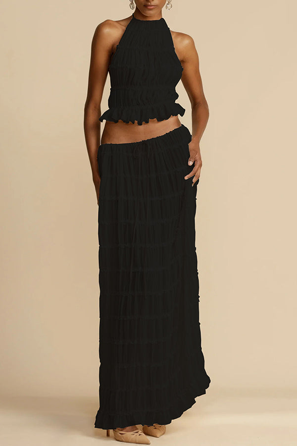 Amorelle – Women's Halter Lace Detail Top