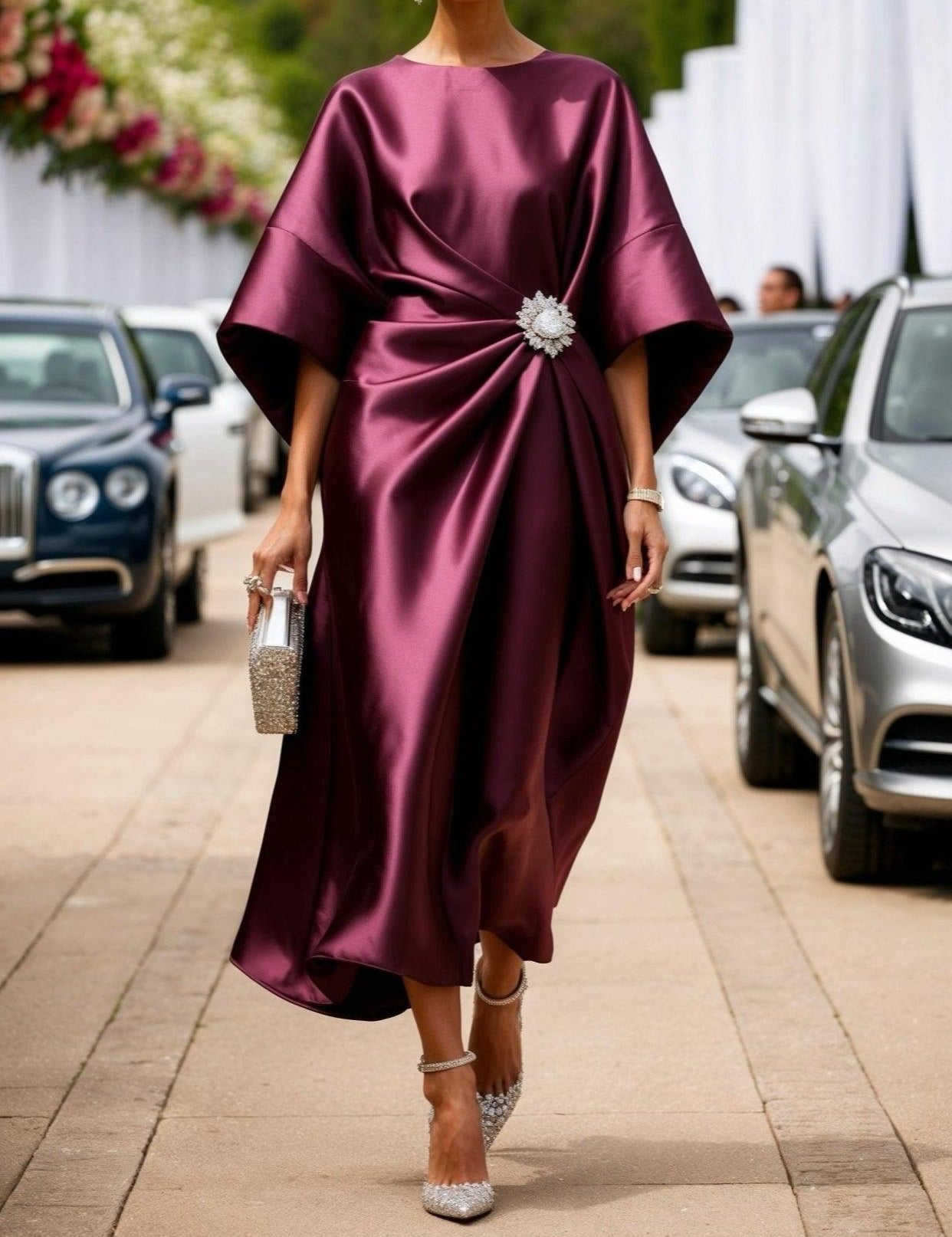 Velmira - Women’s Ruched A-Line Maxi Dress