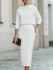 Valmere | Women’s Boat Neck Top & Midi Skirt Set
