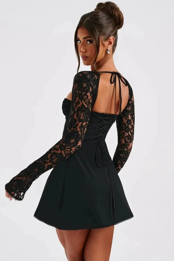 Louise | Women’s Lace Milkmaid Mini Dress