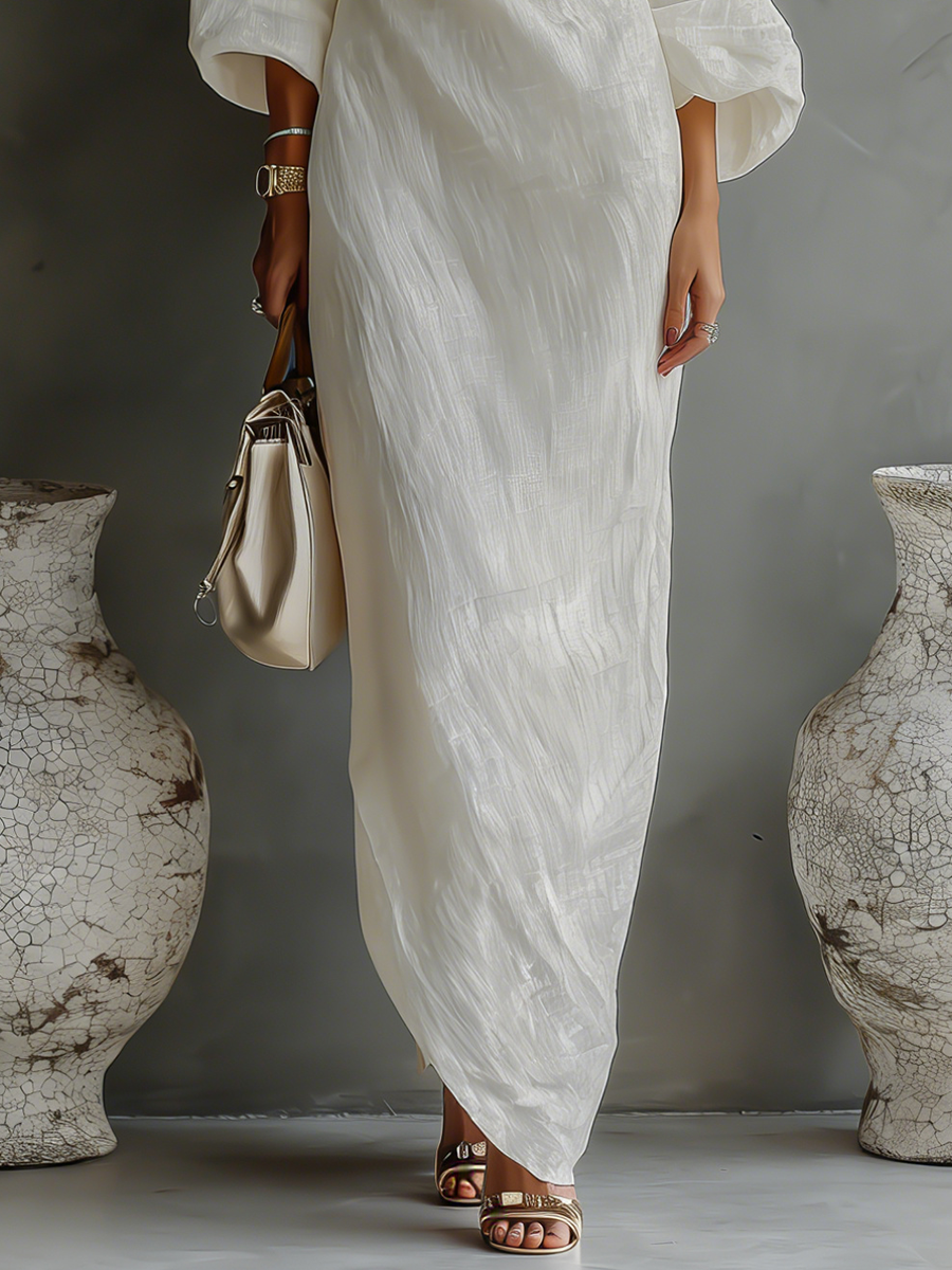 Aurelia | One-Shoulder Linen Blend Maxi Dress