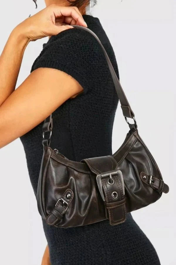 Sage | Women’s Buckle Detail Shoulder Bag