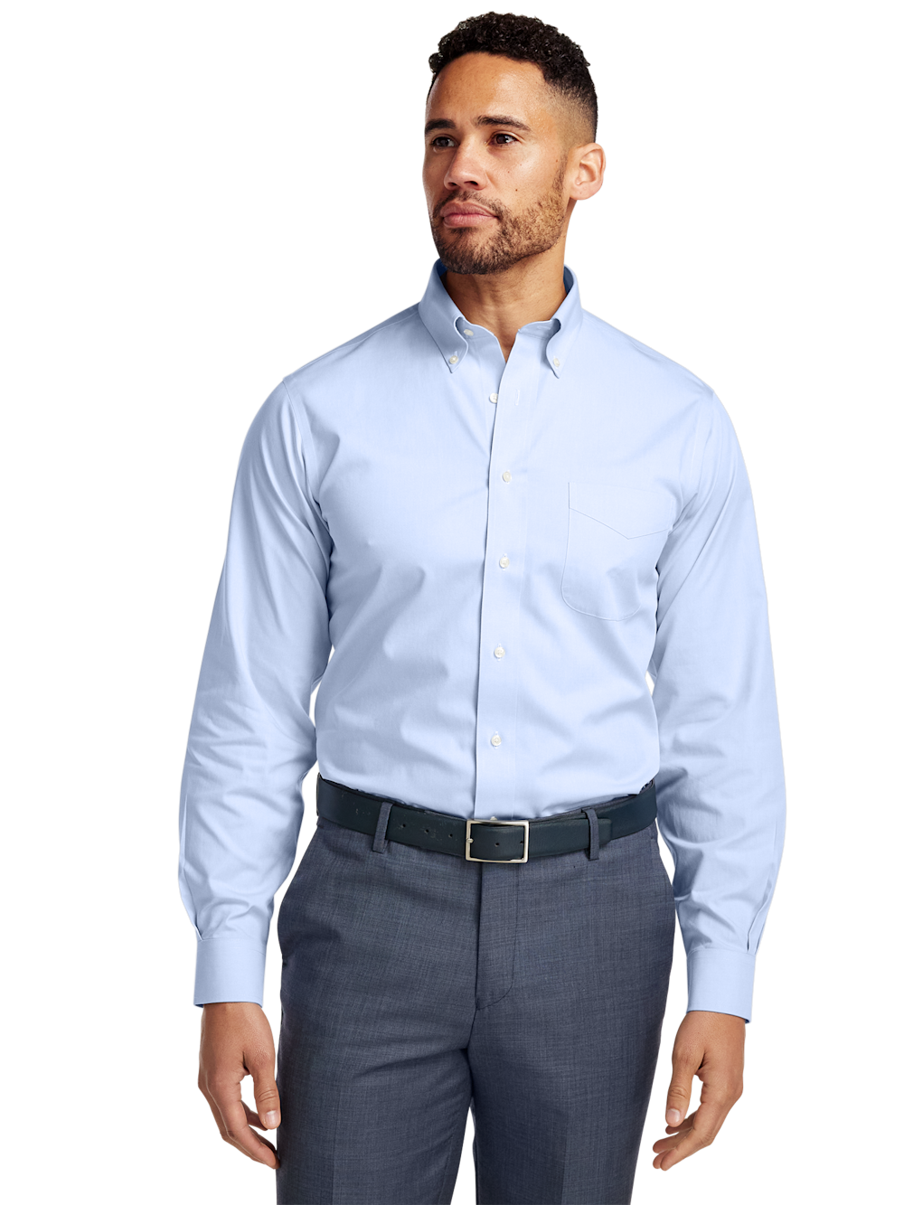 Arden | Men’s Non-Iron Blue Cotton Dress Shirt