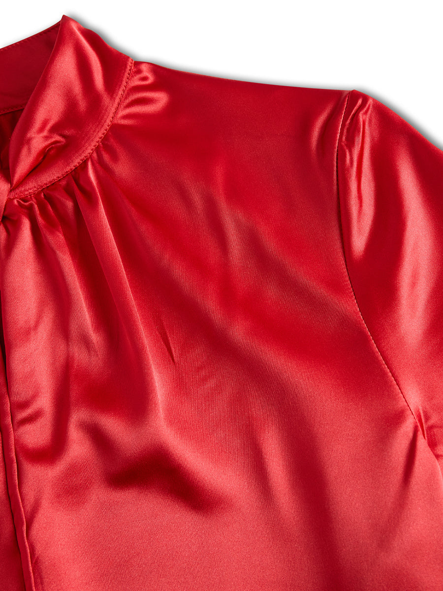 Celestine | Women’s Satin Keyhole Blouse