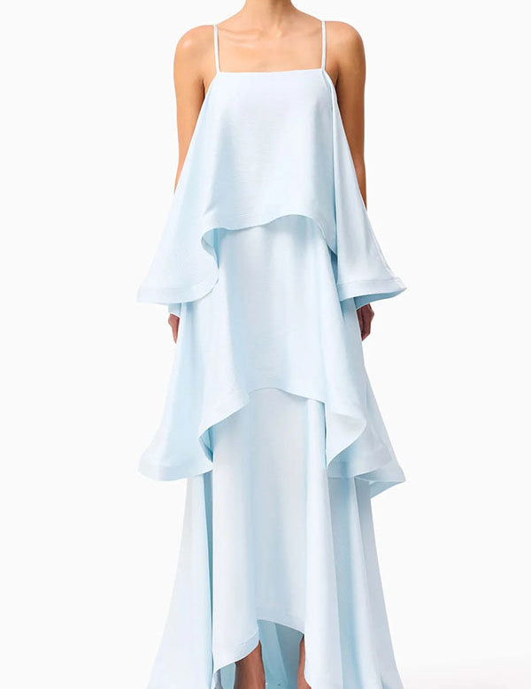 Soléa – Women's Satin Tiered Maxi Dress