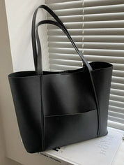 Santé du Bischoff | Women's Leather Top Handle Tote Bag - Simple Chic Large Capacity