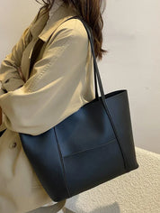 Santé du Bischoff | Women's Leather Top Handle Tote Bag - Simple Chic Large Capacity