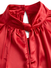 Celestine | Women’s Satin Keyhole Blouse