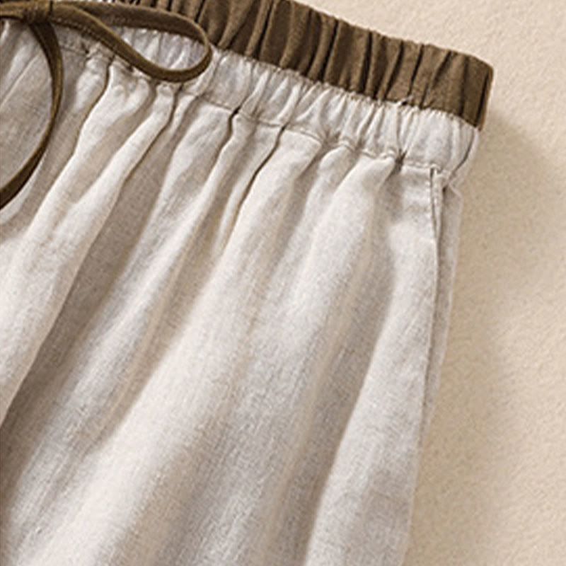 Serelina | Women’s Cotton Linen Drawstring Shorts