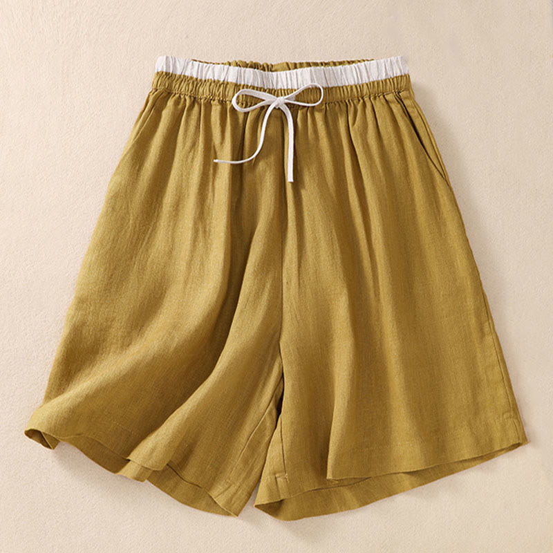 Serelina | Women’s Cotton Linen Drawstring Shorts