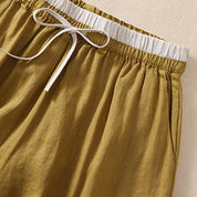 Serelina | Women’s Cotton Linen Drawstring Shorts