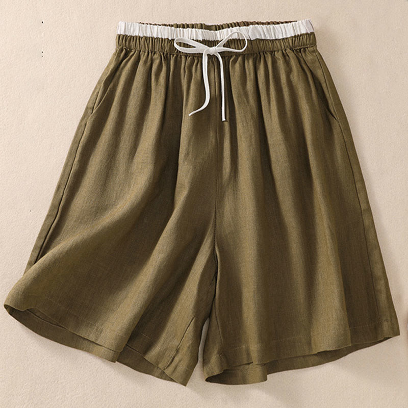 Serelina | Women’s Cotton Linen Drawstring Shorts