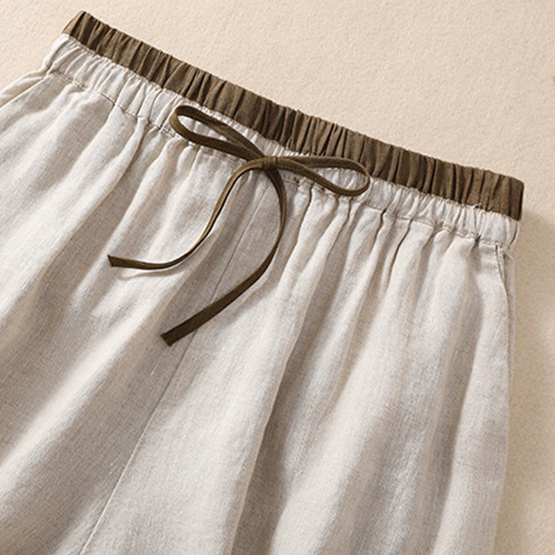 Serelina | Women’s Cotton Linen Drawstring Shorts