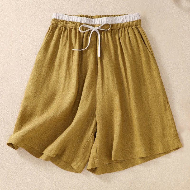Serelina | Women’s Cotton Linen Drawstring Shorts