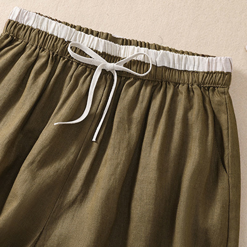 Serelina | Women’s Cotton Linen Drawstring Shorts