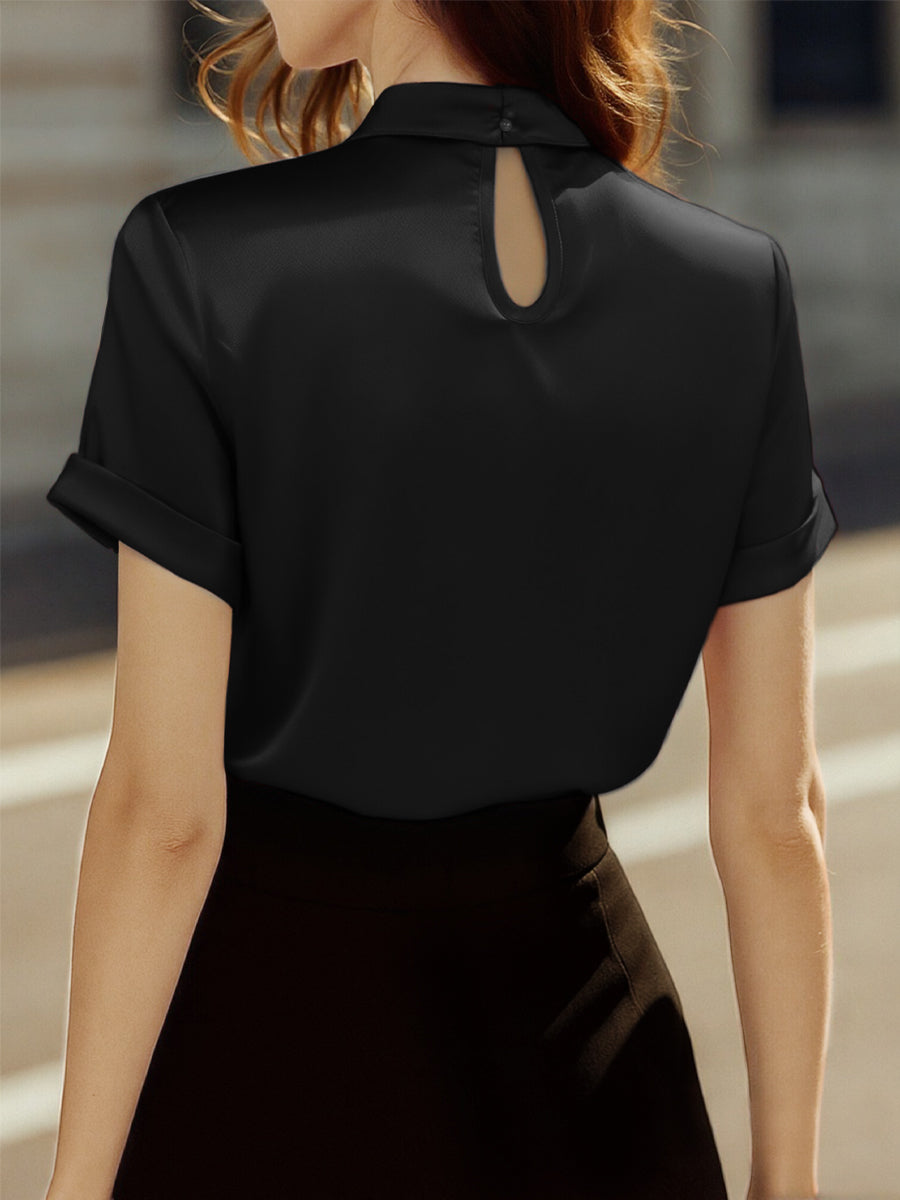 Celestine | Women’s Satin Keyhole Blouse