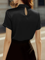 Celestine | Women’s Satin Keyhole Blouse