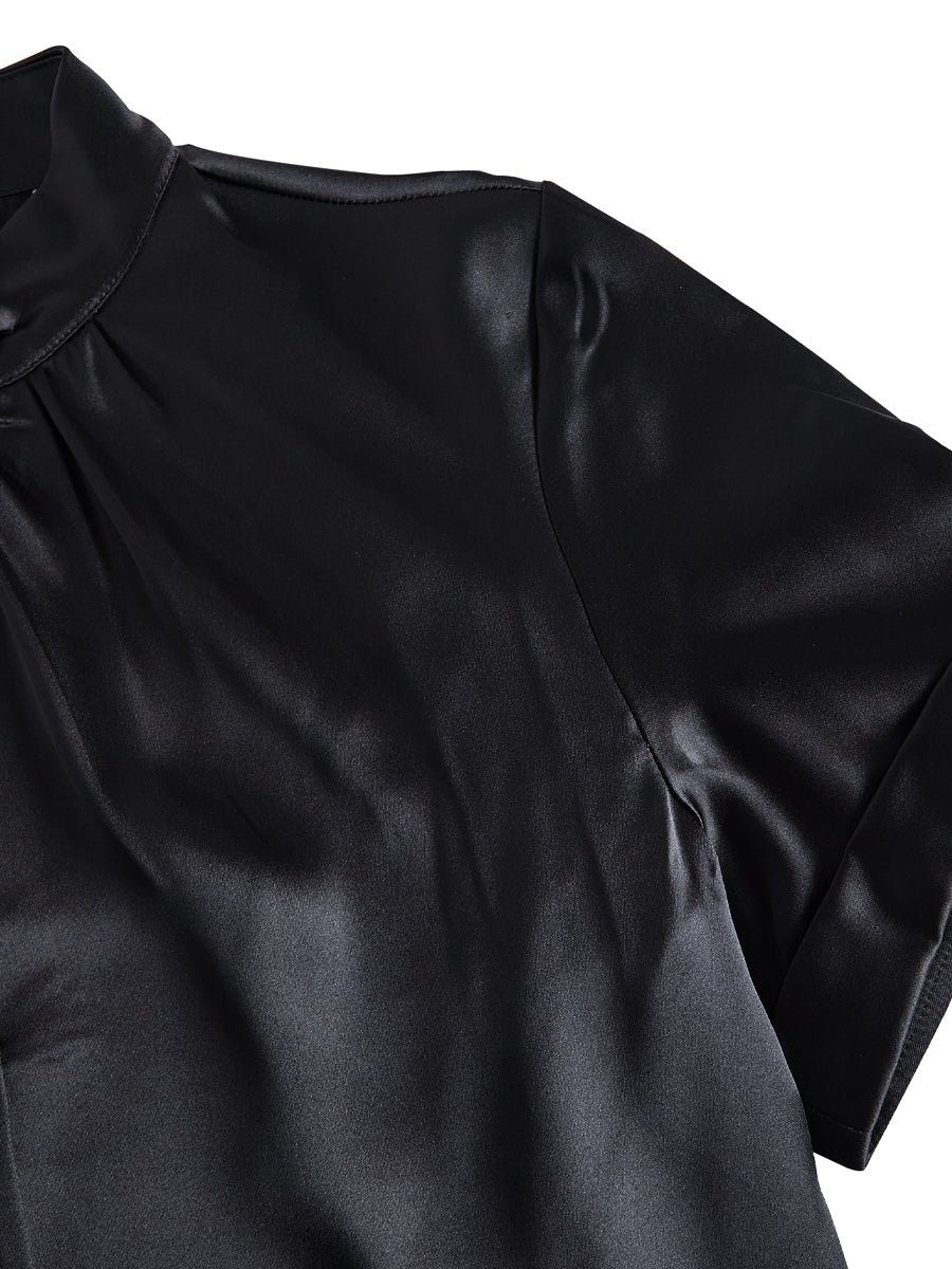 Celestine | Women’s Satin Keyhole Blouse