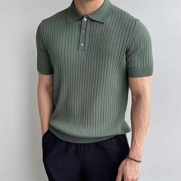 Rivello | Men’s Ribbed Cotton Polo Shirt