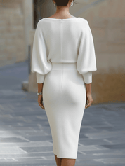 Valeria | Women’s Draped Cowl Neck Midi Dress