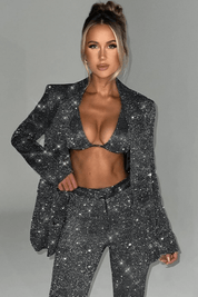 Bella | Women’s Glitter Three-Piece Blazer Set