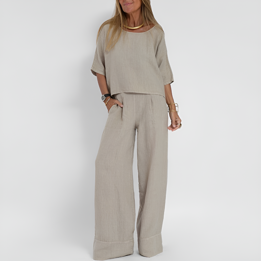 Velmoro - Women’s Wide Leg Two-Piece Set