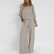 Velmoro - Women’s Wide Leg Two-Piece Set