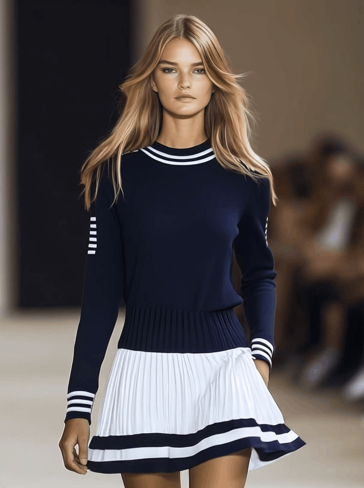 Navira | Sport Contrast Pleated Mini Dress