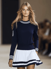 Navira | Sport Contrast Pleated Mini Dress
