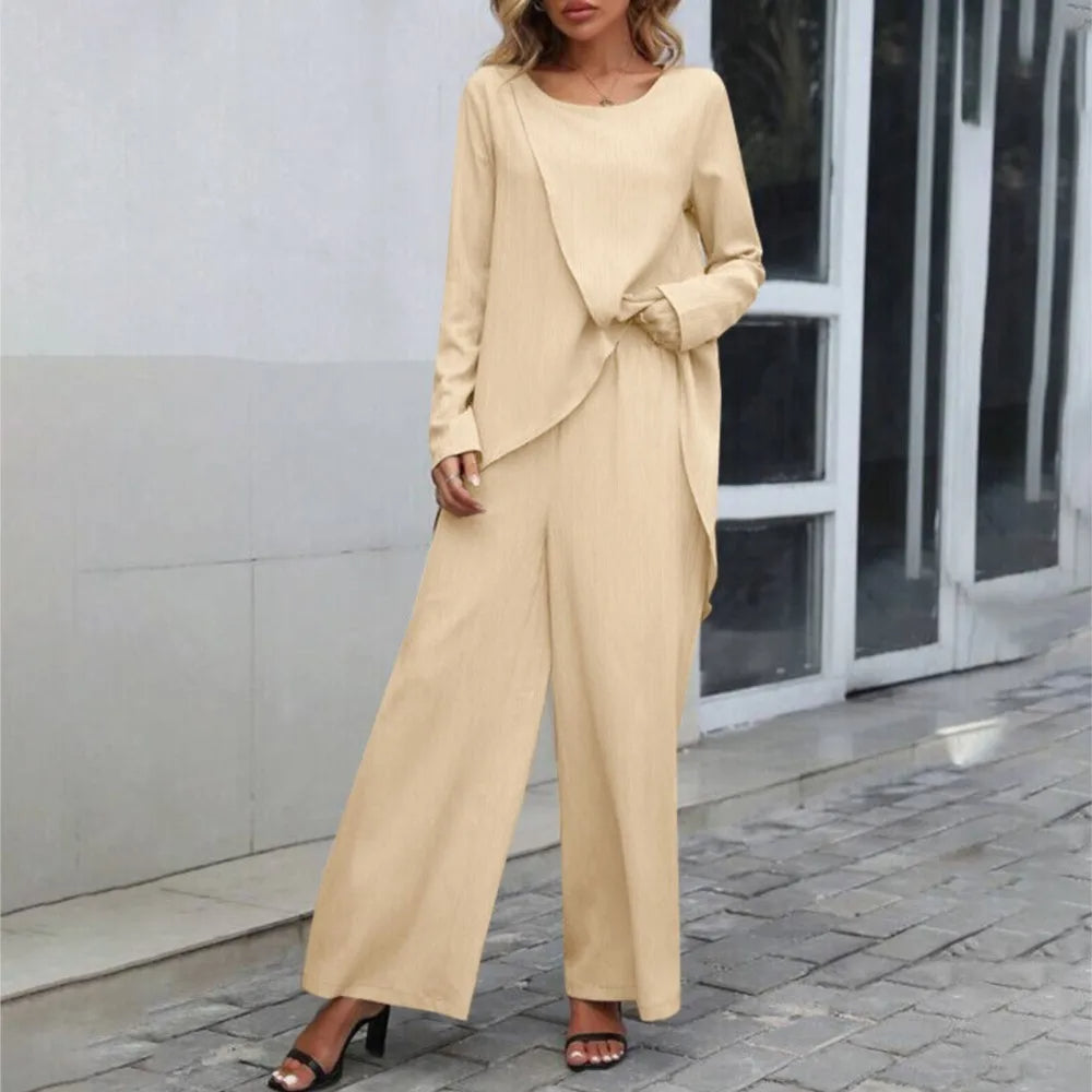 Velmora - Women’s Wide Leg Two-Piece Set
