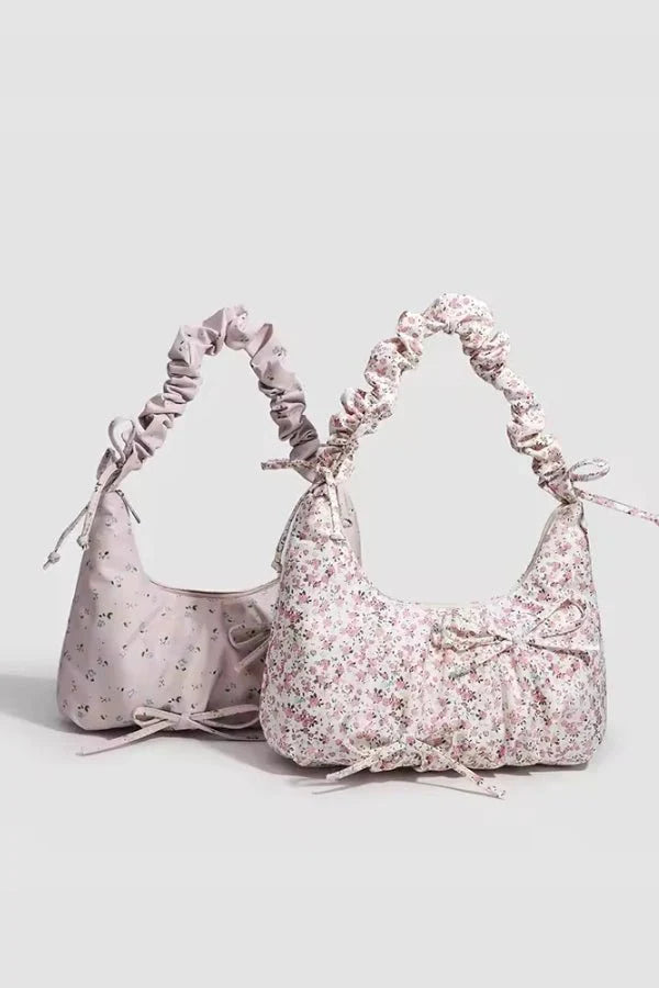 Aemi | Women’s Floral Ruched Handle Bag