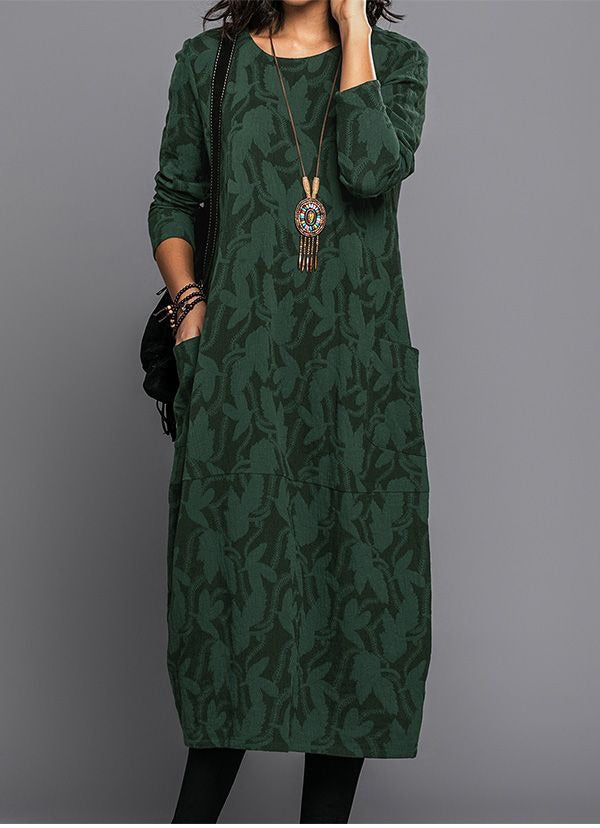 Lunaria | Floral Midi Dress with Pockets