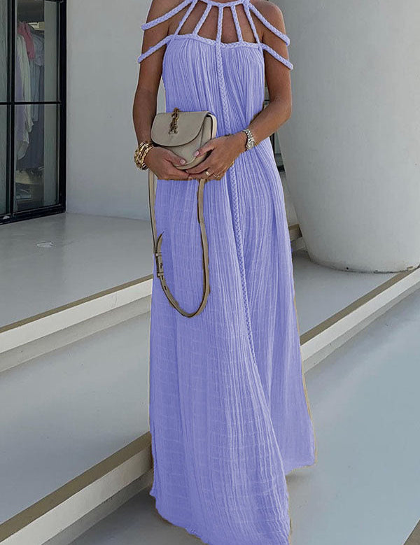 Zenvira – Handwoven Detail Column Maxi Dress