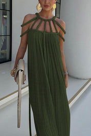 Zenvira – Handwoven Detail Column Maxi Dress