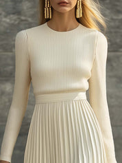 Serenna | Knit Bodice Pleated Maxi Dress