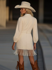 Varelle | Tassel Splice Denim Mini Dress