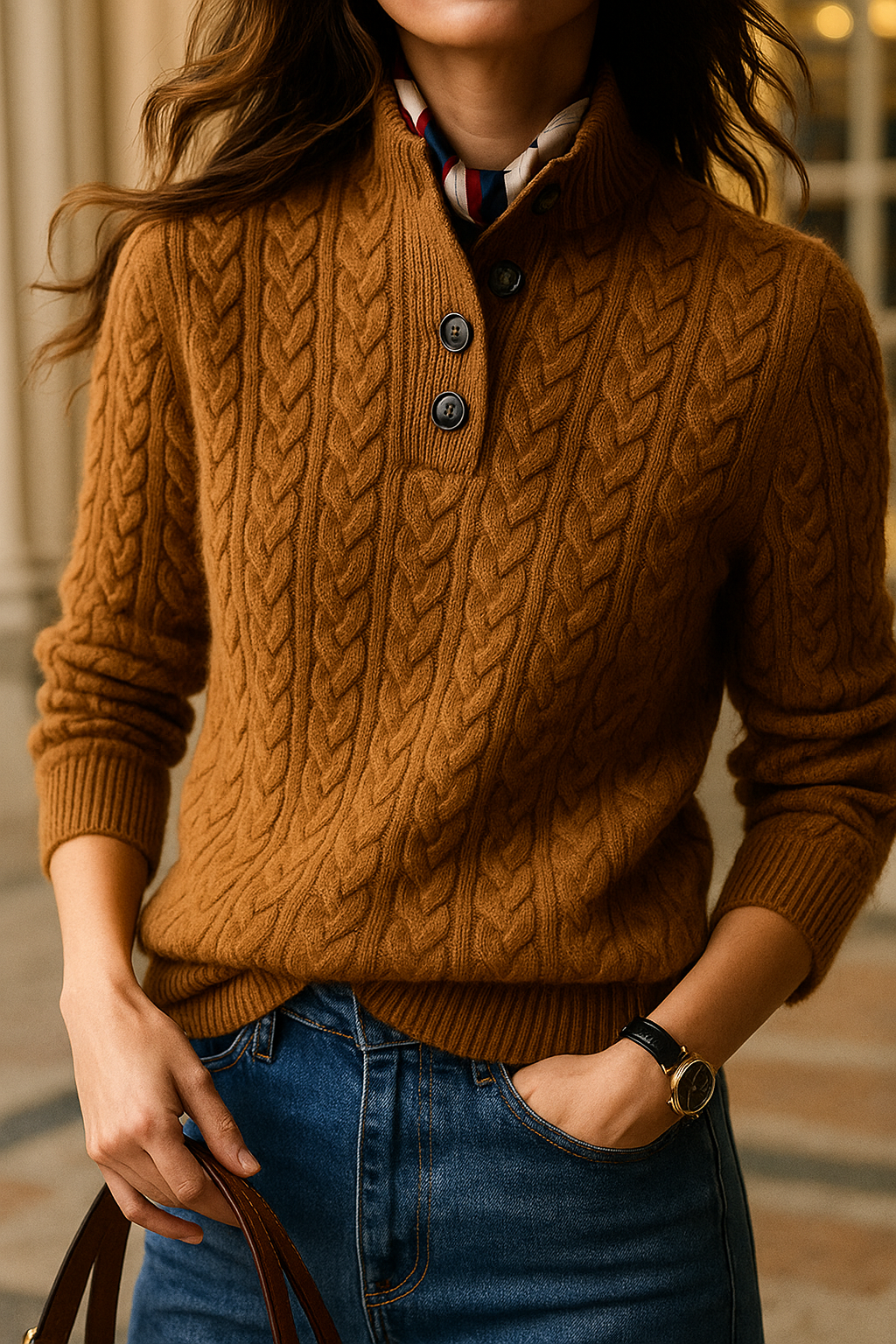 Arden - Women’s Cashmere Cable Knit Sweater