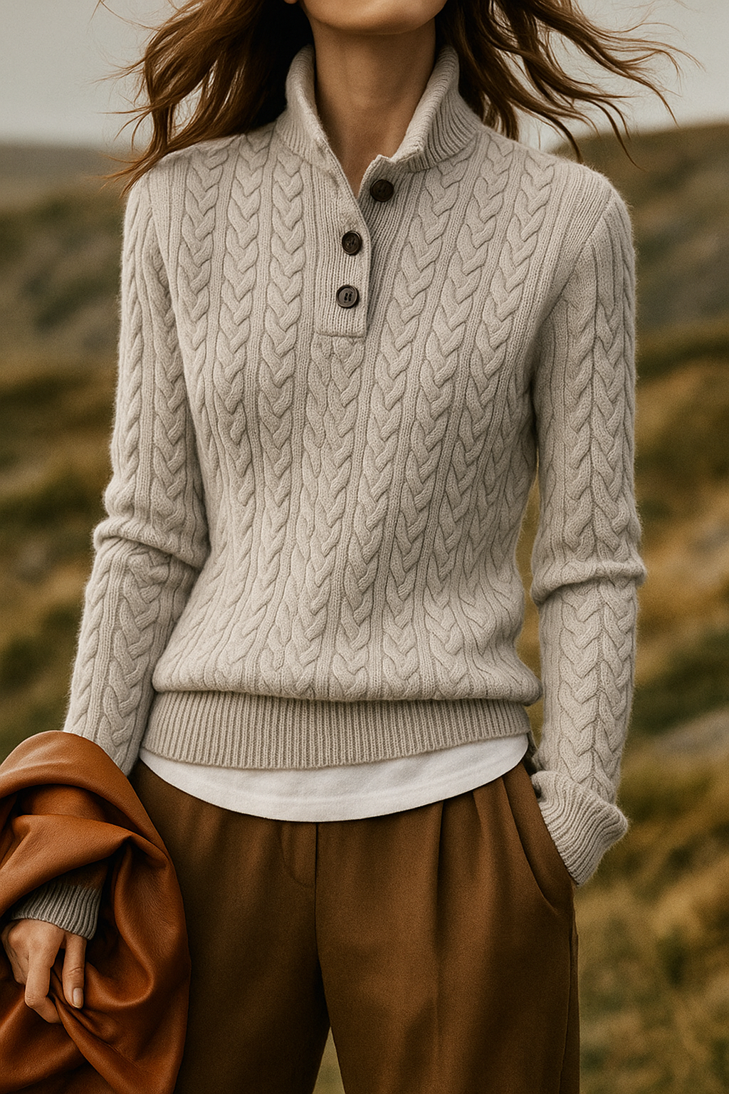 Arden - Women’s Cashmere Cable Knit Sweater