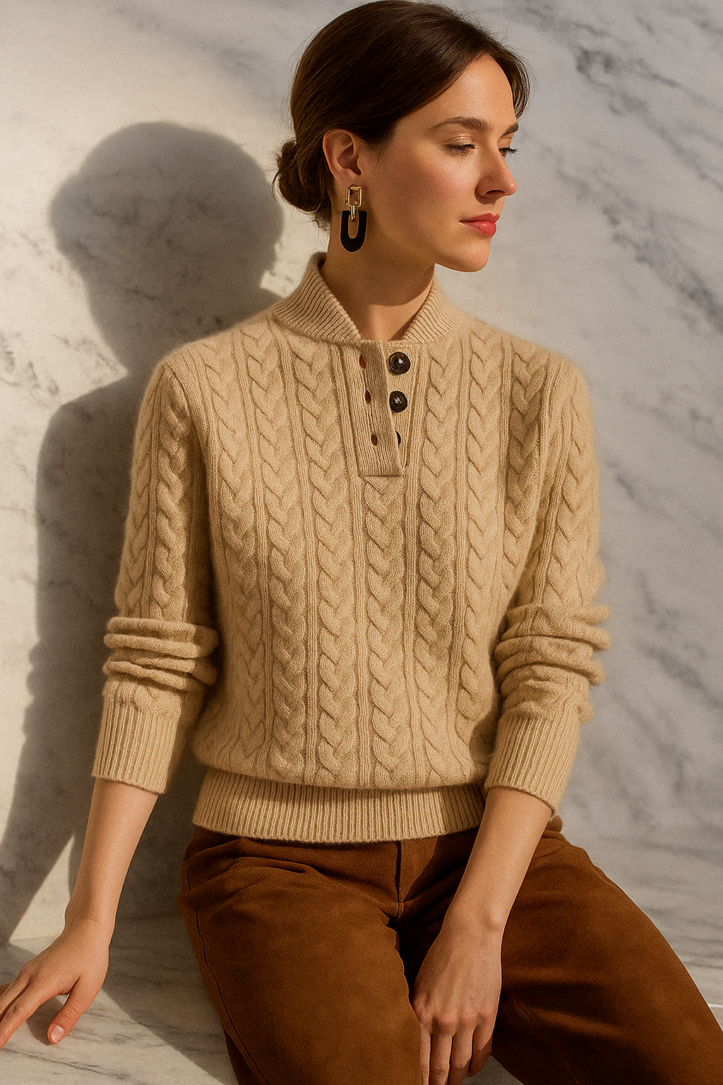 Arden - Women’s Cashmere Cable Knit Sweater