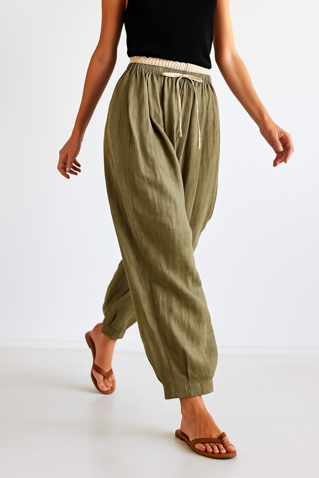 Lunara - Women’s Linen Tapered Pants
