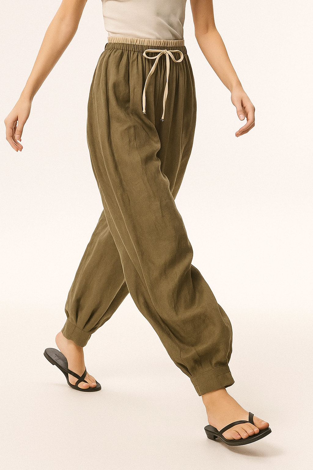 Lunara - Women’s Linen Tapered Pants