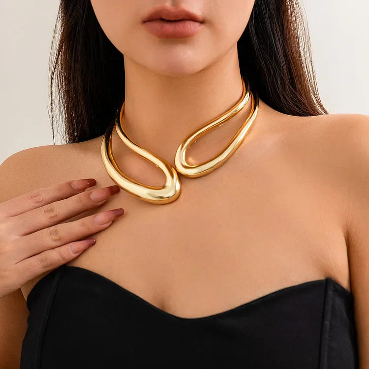 Camille Laurent | Liquid Silver Sculpt Choker Necklace