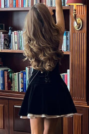 Valerisse – Strapless Velvet A-Line Mini Dress