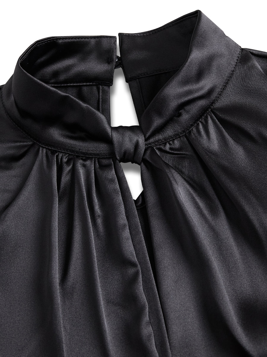 Celestine | Women’s Satin Keyhole Blouse